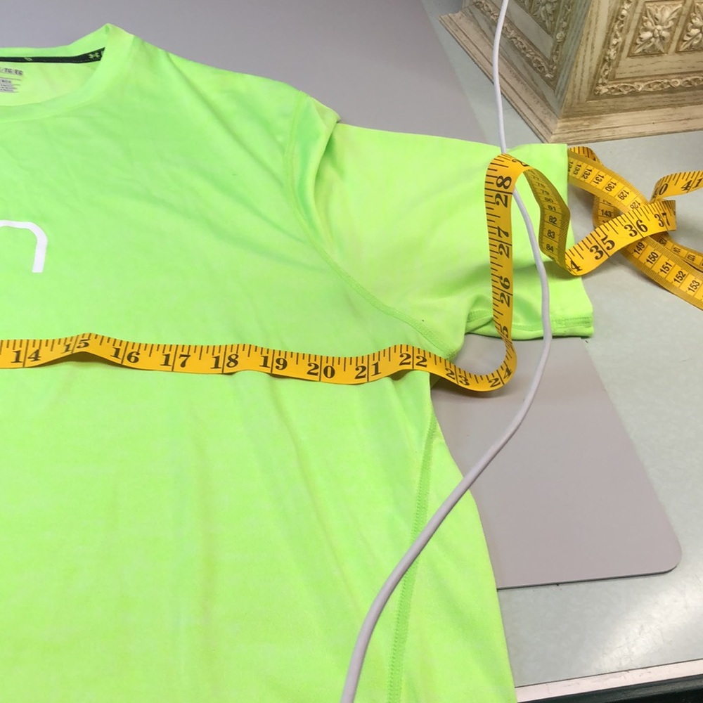 Men’s neon, yellow/green fitted T-shirt - Picture 7 of 7